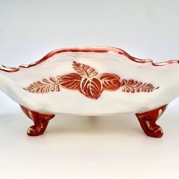 Antique Japanese Kutani Porcelain Footed Bowl Hand Painted Geisha Ware - Picture 4 of 11